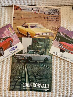 Vintage Chevrolet Corvair Brochure Lot 1965 1968 + Accessories GM